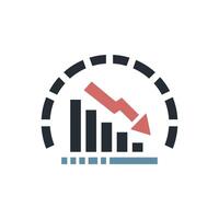 Decline in Business Performance Bar Chart Icon vector