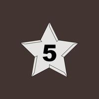 Five Star Rating Symbol on Brown Background vector