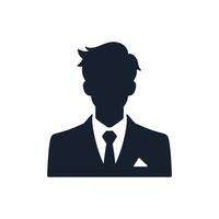 Anonymous User Profile Icon - Suit and Tie Silhouette vector
