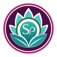 Abstract Flower Logo Design with SP Initials. vector