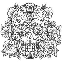 Sketch sugar skull Hand drawn illustration for Day of the Dead. vector