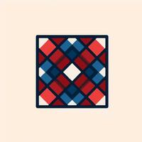 A square with red, blue and white squares vector