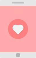 Smartphone with heart icon. Simple heart icon. vector