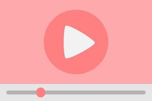 Red play icon on a player screen. vector