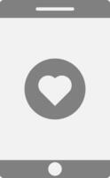 Smartphone with heart icon. Minimalist heart icon. vector
