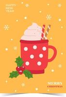 Hand drawn abstract fun Merry Christmas time cartoon illustrations greeting cards template and backgrounds vector