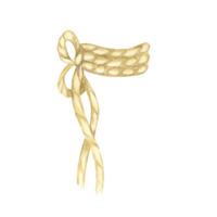 Rope, bow, woven decorative element in watercolor. Ideal for boho-themed design projects, event decorations, or craft merchandise. Adds a rustic feel to branding and digital design. png