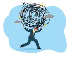 Stressed and Fatigued Business Person Overwhelmed with Workload vector