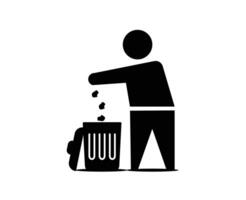 throw trash in the trash bin or warning sign prohibiting littering vector