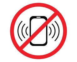 A no phone is displayed in a red circle or no use phones area sign vector