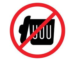 trash icon or warning sign prohibiting littering vector