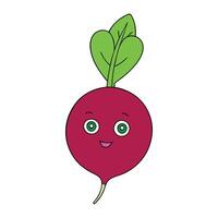 Whimsical Beetroot Character Illustration on White Background vector