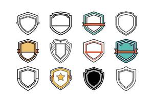 shield outline badge templates vector