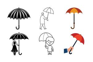 Umbrella Handle Set vector