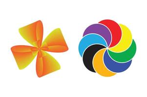 Colorful Windmill Set Original With White Background vector