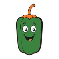 Whimsical Bell Pepper Illustration with a Humorous Twist on White Background vector