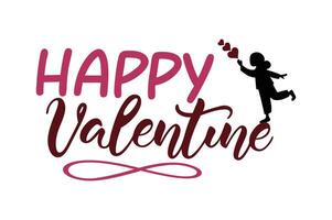 Simple Typography Design Happy Valentine vector