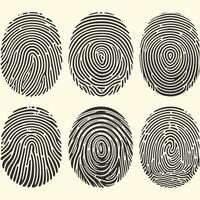 Simple Fingerprint Icon Set vector