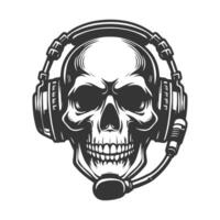 Head of character in headphones. vector