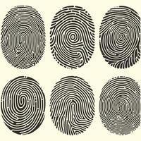 Fingerprint set illustration vector