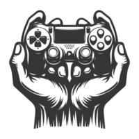 Hands holding a game controller vector