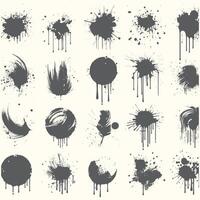 Ink Splash Elements in Flat Style vector