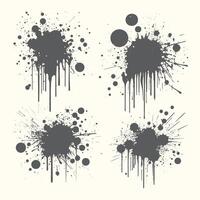 Flat Ink Splatters for Graphic Use vector