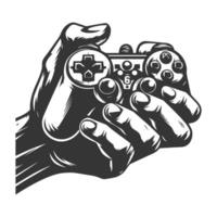 A hand holding a game controller vector