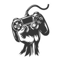 A hand holding a game controller vector