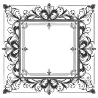 A black and white square frame with ornamental design vector
