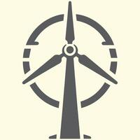 A wind turbine icon on a white background vector