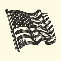 An american flag waving in the wind vector