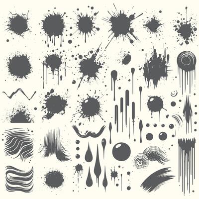 Flat design ink splash element