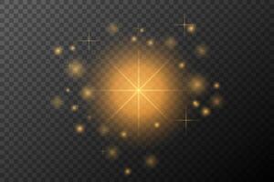 Light effect Golden isolated flare explosion shiny dust line solar flare spark star vector
