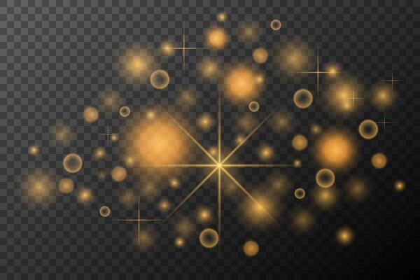 golden sparkles on background