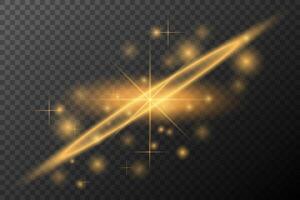 Light effect Golden isolated flare explosion shiny dust line solar flare spark star neon light vector