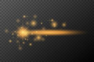 Light effect Golden isolated flare explosion shiny dust line solar flare spark star neon light, effect vector