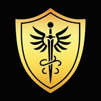 Golden Shields in Elegant Style vector