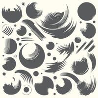 A set of black and white brush strokes on a white background vector