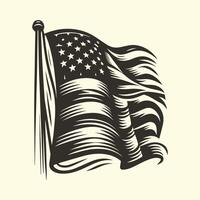 An american flag with a stylized design vector