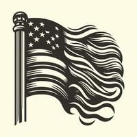 An american flag with a wavy pattern vector