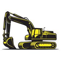 A yellow excavator on a white background vector