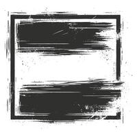 A black and white square frame with a brush stroke vector