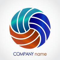 glossy linear circle color logo vector