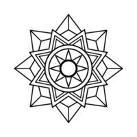 Intricate Geometric Mandala for Coloring Book Star Pattern Design vector