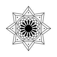Detailed Geometric Mandala for Coloring Book Complex Shapes and Symmetry, Calming Design vector