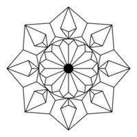 Intricate Crystal Mandala for Coloring Book Gemstone Star Pattern vector