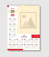 Calendar Design For Office Desk Or Wall Template vector