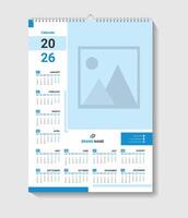 Calendar Design For Office Desk Or Wall Template vector