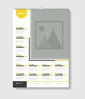 One Page Calendar Design For Office Desk Or Wall Template vector